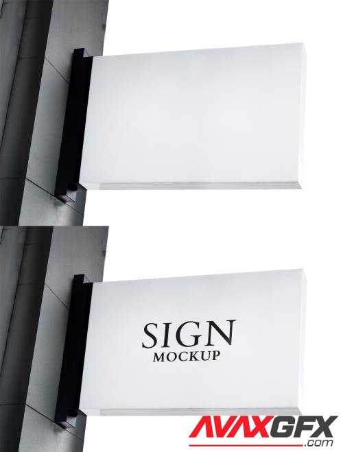 Adobestock - Signboard Mockup on a Wall 445639481