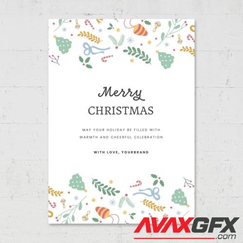 Adobestock - Simple Christmas Greetings Card Flyer 463694529