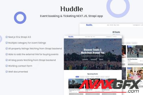 ThemeForest - Huddle - Event booking and Ticketing NEXT.JS, Strapi LRC9J26