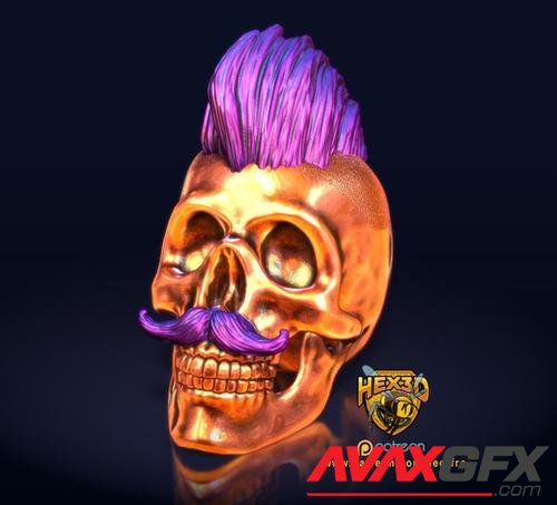 Hex3D - Hipster Skull – 3D Print