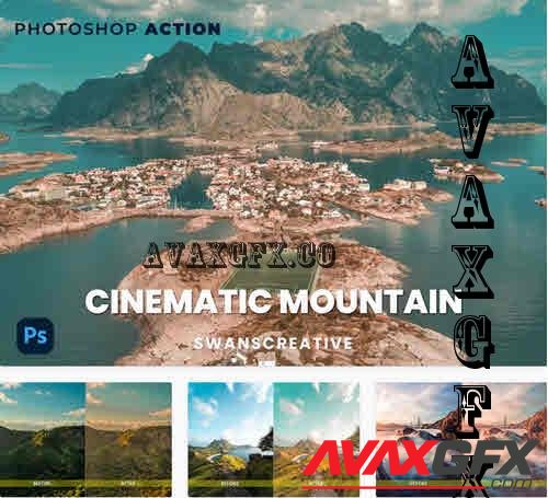 Cinematic Mountain Photoshop Action - YFK3N38