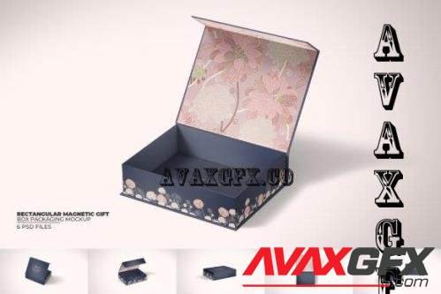 Rectangular Magnetic Gift Box Mockup - 12731605