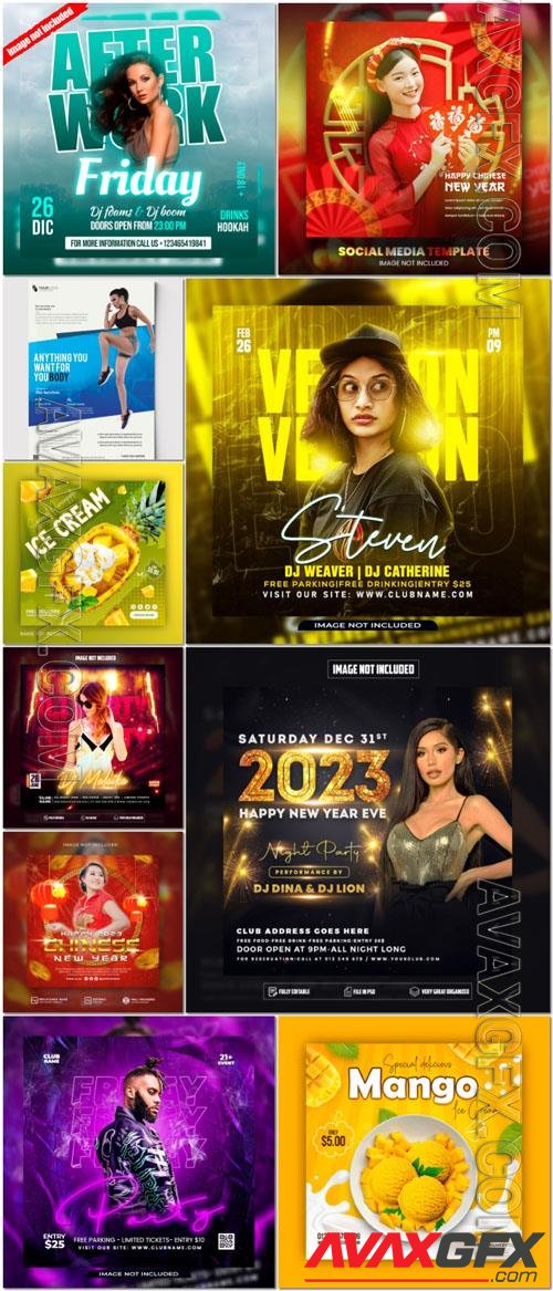 Flyer social media post, psd banner set vol 63