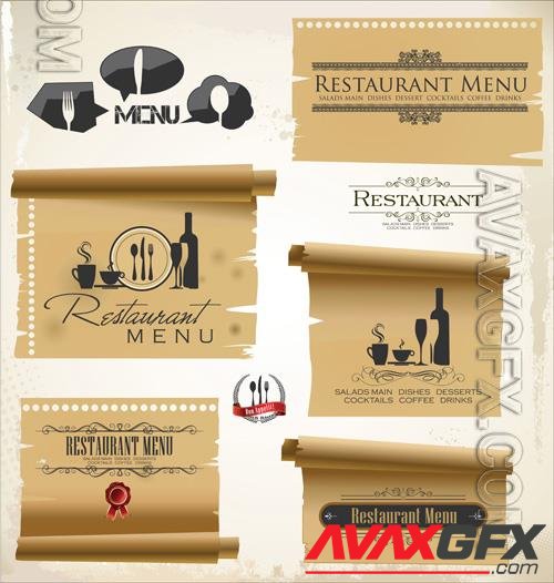 Vector restaurant and cafe labels collection