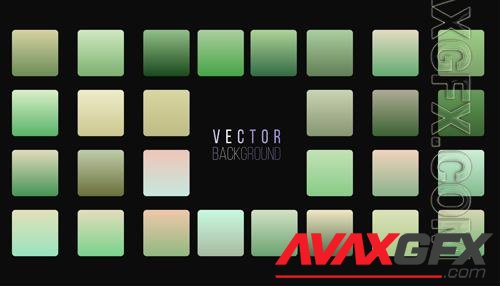 Vector elegant green gradient shades big set