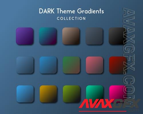 Vector dark theme gradient colors collection