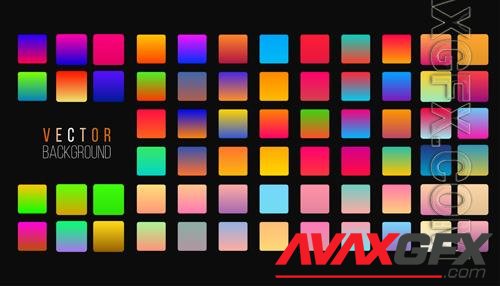 Set colorful vector gradient background