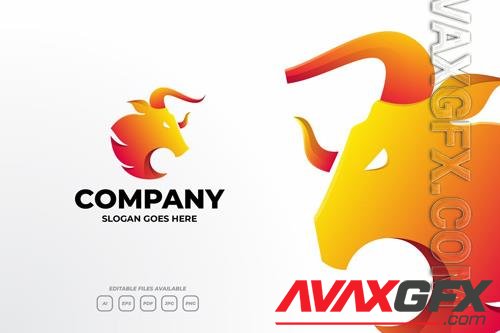 Modern Orange Bull Gradient Logo Design