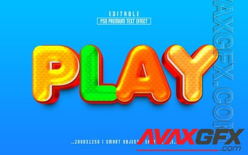 PSD play 3d editable psd text effect style