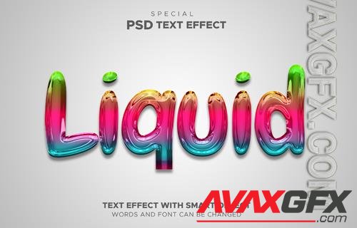 PSD liquid text effect editable smart object