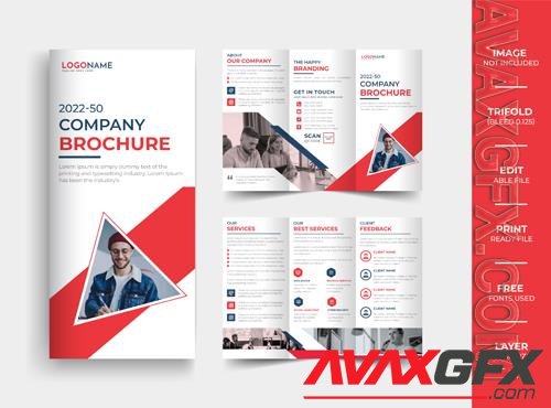 Vector abstract corporate company trifold brochure design template