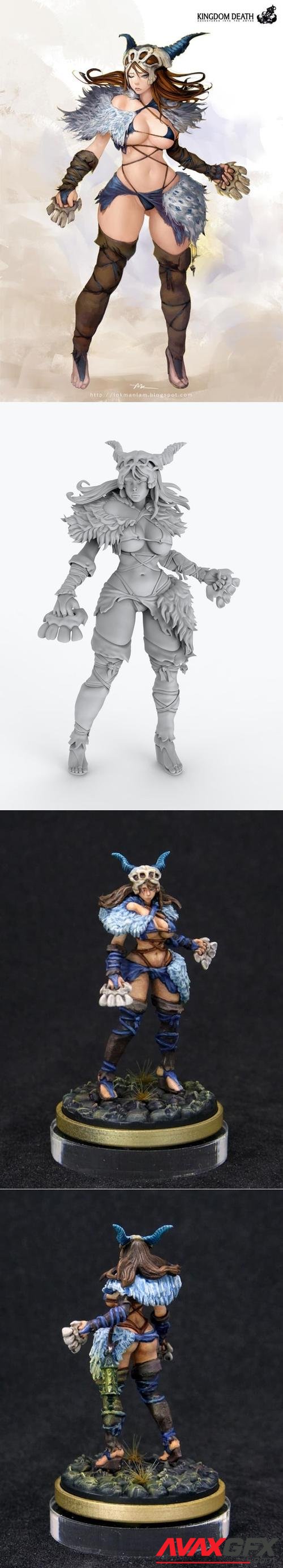 Kingdom Death Monster - Primal Huntress Standart and NSFW Version – 3D Print