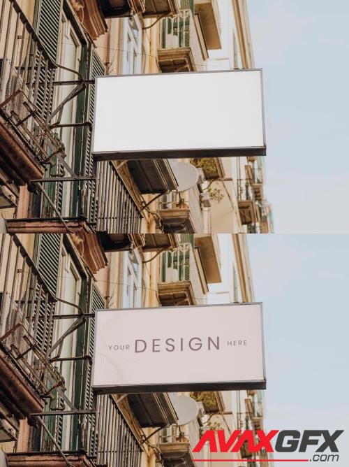 Adobestock - Signboard Mockup on Building 427520237