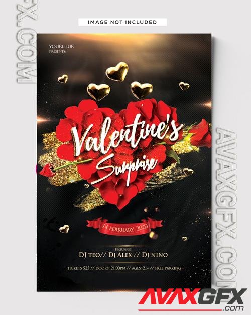 PSD elegant valentines event flyer