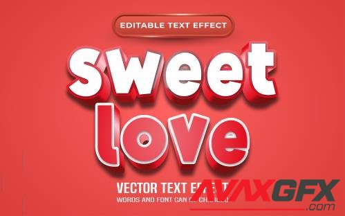 Vector sweet love editable text effect