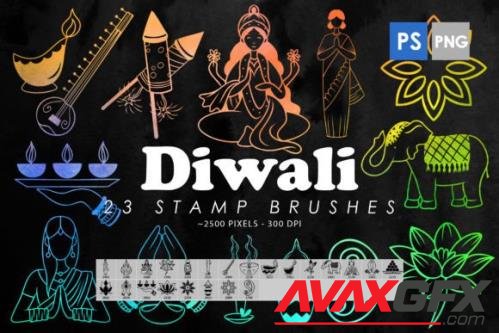 Diwali Photoshop Stamp Brushes - 2428450