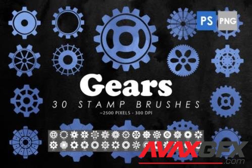 Gears Photoshop Stamp Brushes - 2428468