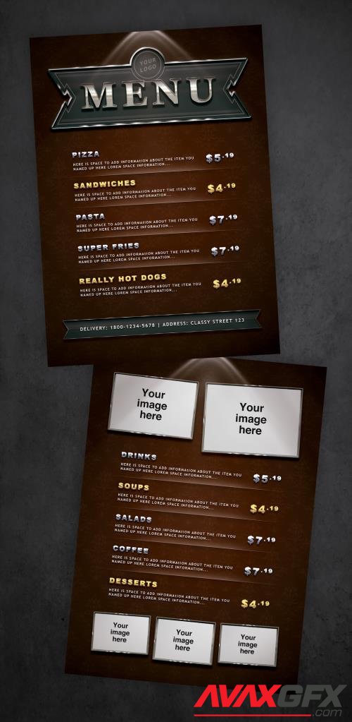 Adobestock - Elegant Menu Flyer 548333766