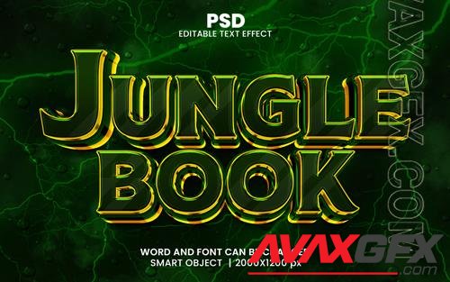 PSD jungle book 3d editable photoshop text effect style with background