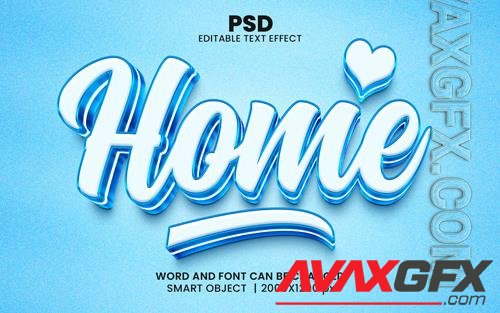 PSD home 3d editable photoshop text effect style with modern background