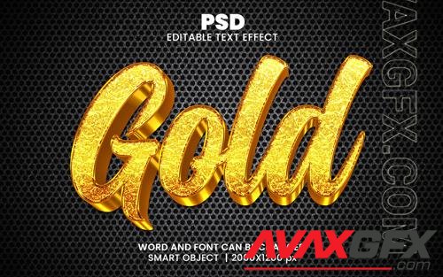 PSD gold 3d editable photoshop text effect style with modern background