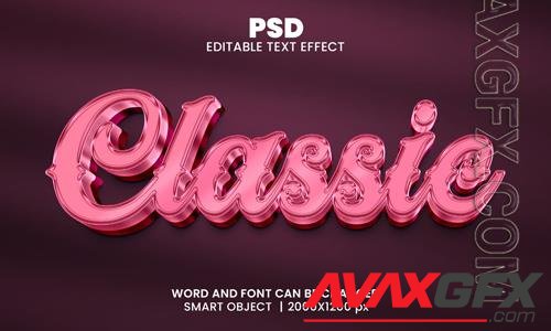 PSD classic 3d editable photoshop text effect style with background