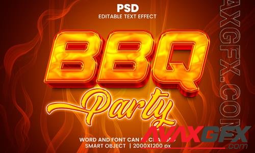 PSD bbq party 3d editable photoshop text effect style with background