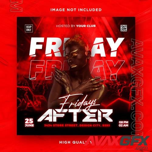 PSD night club party flyer social media post template vol 2