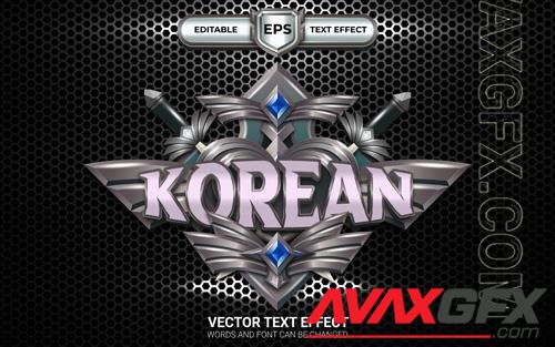 Vector the korean army badge with editable text effect game style