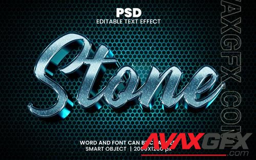 PSD stone 3d editable photoshop text effect style with modern background