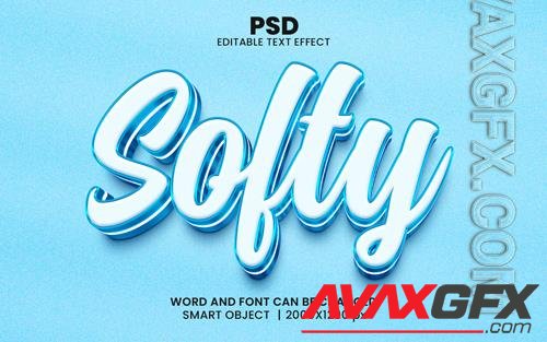 PSD softy 3d editable photoshop text effect style with background