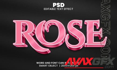 PSD rose luxury 3d editable photoshop text effect style with background