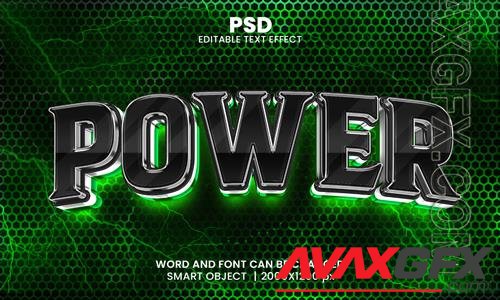 PSD power 3d editable photoshop text effect style with modern background