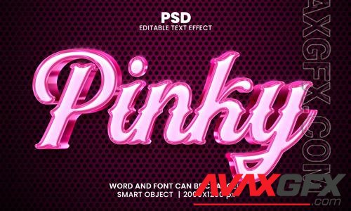 PSD pinky 3d editable photoshop text effect style with modern background