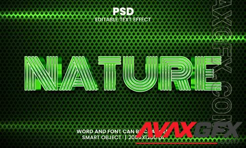 PSD nature 3d editable photoshop text effect style with modern background