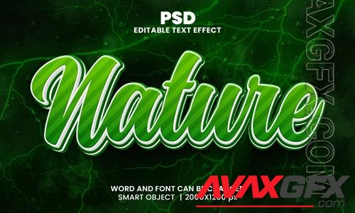 PSD nature 3d editable photoshop text effect style with background