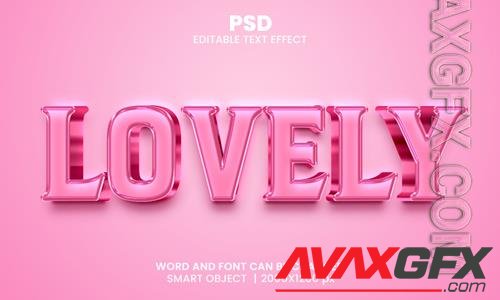 PSD lovely 3d editable photoshop text effect style with modern background