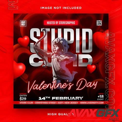 PSD valentines day flyer social media design and night club party flyer