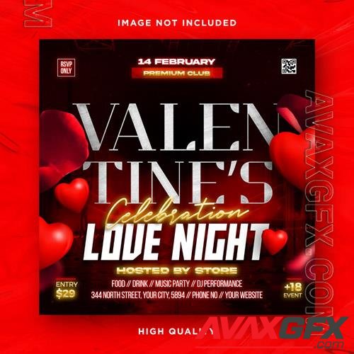 PSD valentines day flyer social media design and night club party flyer template vol 9