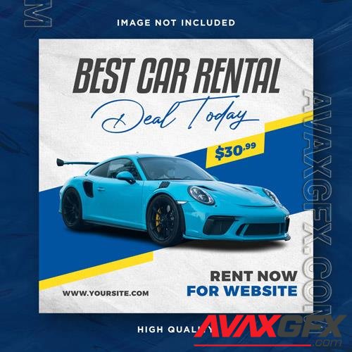 PSD car rental promotion social media instagram post banner template vol 5