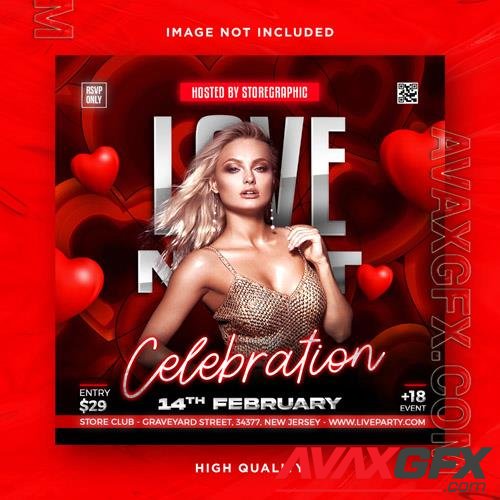 Night club party flyer template and social media design