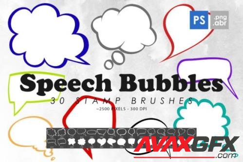 Speech Bubbles Photoshop Stamp Brushes - 2428485