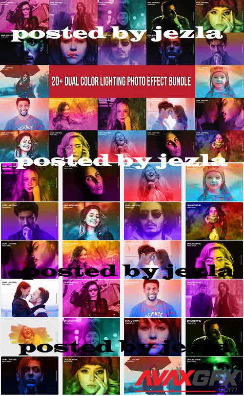 24 Dual Color Lighting Photo Effect - 24 Premium Graphics