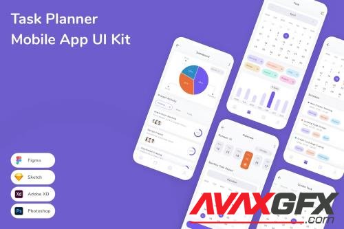 Task Planner Mobile App UI Kit DW98XHS