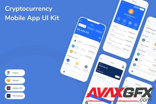 Cryptocurrency Mobile App UI Kit 36MAUC4