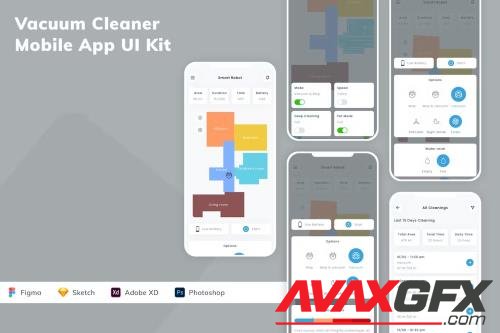 Vacuum Cleaner Mobile App UI Kit 5S2HP6E