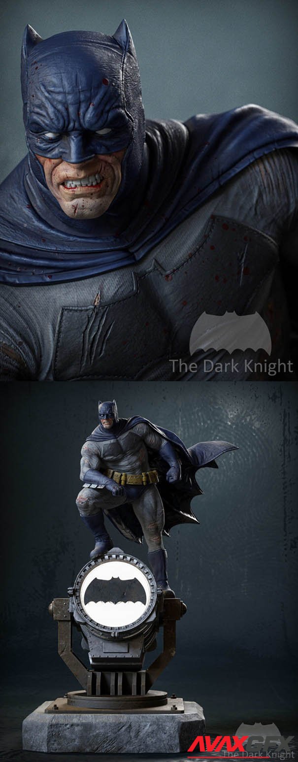 Batman on the Bat Signal 3D Print