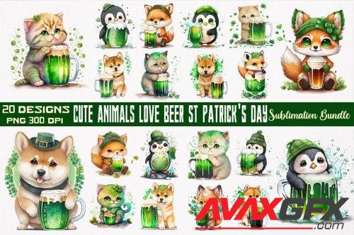 Cute Animals Love Beer St Patrick's Day
