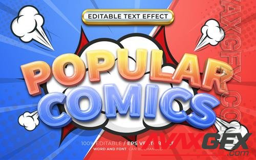 Vector popular comics 3d editable text effect