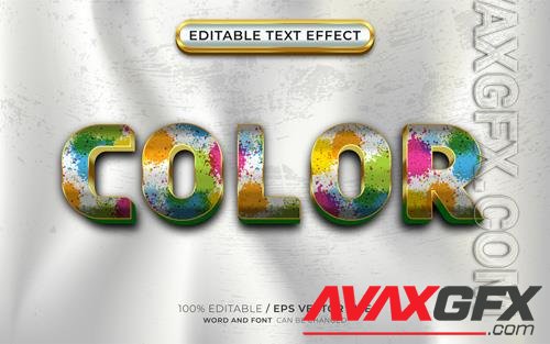 Vector full color 3d editable text effect